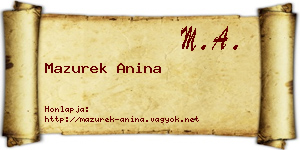 Mazurek Anina névjegykártya